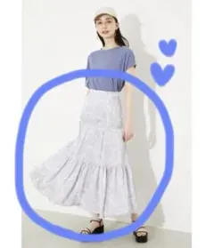 rienda 花柄フレアスカート