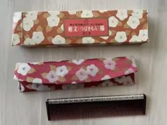 資生堂　花椿会　ゴールド記念品　椿文　櫛 昭和レトロ クシのサムネイル