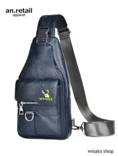 ★WEIXIER★ メンズ レディース ショルダーバッグ ボディバッグ ブルー