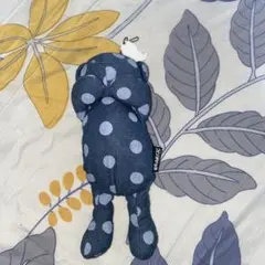 ドット柄 くま ぬいぐるみ＆ミニバッグセット（ブルー）