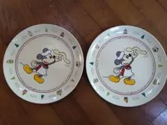 ディズニーシー ピザ回すミッキーマウス 大皿プレート 2枚 約26cm