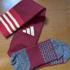 adidas サッカー ソックス ストッキング ボルドー×グレーのサムネイル