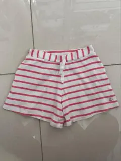 プチバトー ショートパンツ ピンクボーダー 6才 110.120cm