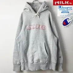 XL相当　ミルクフェド　チャンピオン　モコモコロゴ　リバースウィーブ　パーカー