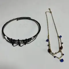 ブラックレースチョーカー&デザインチェーン
