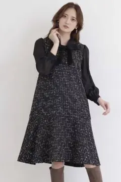 ジルバイジルスチュアート　レイヤードツイードワンピース