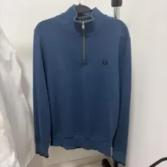 FRED PERRY ハーフジップ スウェット M ブルーのサムネイル