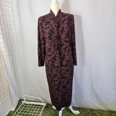 昭和レトロ　花柄ダークパープルセットアップ　11BR