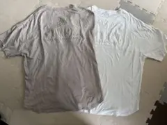 CAMP7 エンボスロゴTシャツ　2枚セット　ホワイト&ベージュ　Lサイズ