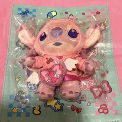 happyくじ　スティッチ　B賞　ぬいぐるみチャーム　エンジェル