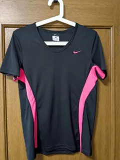 NIKE DRI-FIT Tシャツ 半袖 レディースL 黒＋ピンク