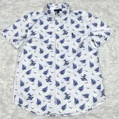 美品✨ラルフローレン 半袖ボタンダウンシャツ ポロベアウィンドサーフィン総柄