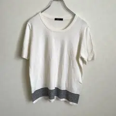 COMME CA ISM トップス　ニット　半袖　【L】のサムネイル