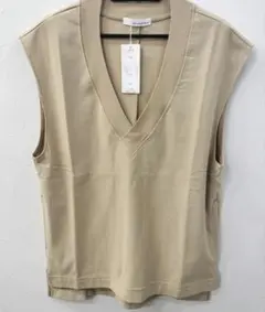 新品 natural&standard Vネックベスト ポケット付きストレッチ