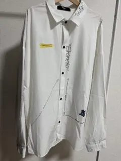 ホワイト 長袖シャツ グラフィックプリント