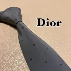 ディオール　ネクタイ　トロッター　ストライプ ドット　チェック　グレー　灰色
