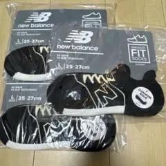 【25〜27cm】ニューバランス ソックス ブラック 3足セット 靴下