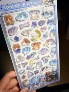 正規品　ボンボンドロップシール　ワンチャン　動物　星　癒し系　かわいい