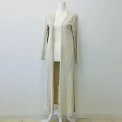 【a0479】リエディ ロングカーディガン M ベージュ 羽織り レーヨン