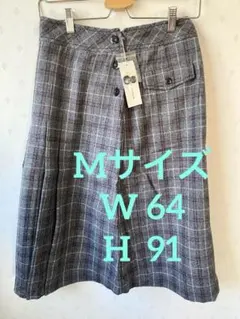 未使用　レディース　チェック　スカート　ポケット付　プリーツ