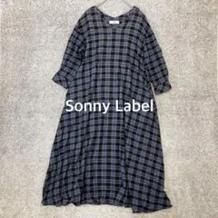 【Sonny Label】アーバンリサーチ リネン混チェック柄ロングワンピース