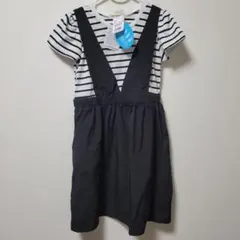 ☆新品　ドッキングワンピース☆モノトーン　ボーダー