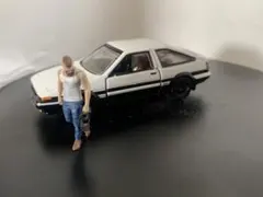 ハンドルを持つ外国人男性フィギュア 1/64のサムネイル