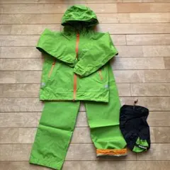 mont-bell レインスーツ 130サイズ グリーン