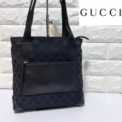 GUCCI グッチ GG柄 ロゴ型押し キャンバス レザー ミニトートバッグ