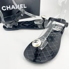 美品　シャネル　ココマーク　ラバーサンダル　パールモチーフ　バックストラップのサムネイル
