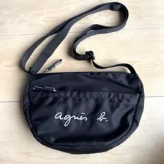 agnis b. ENFANT ブラック ショルダーバッグ サコッシュ