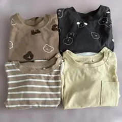 ベビー服 子供服 長袖 シャツ 70-80cm 4枚セット 春服 男の子 女の子