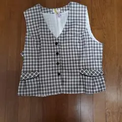 事務服　ボンマックス　ベスト　ピンク×黒×白　21号のサムネイル
