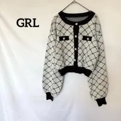 ♦︎GRL バルーンスリーブ カーディガン M 厚手　清楚　綺麗め