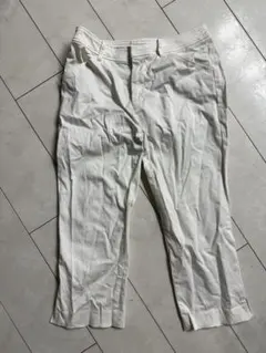 セシルマクビー　サイドスリット入り　パンツ　サブリナ　ストレッチ白　M