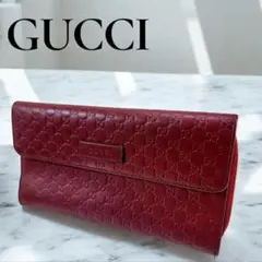 GUCCI 赤 レザー 長財布 GGパターンのサムネイル