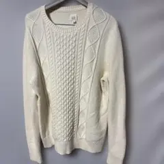 GAP Budding Cable ニット セーター クリーム Lサイズのサムネイル