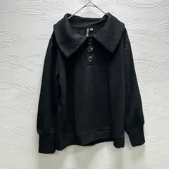 HK WORKS LONDON ブラック ワッフル編み トップス Mのサムネイル