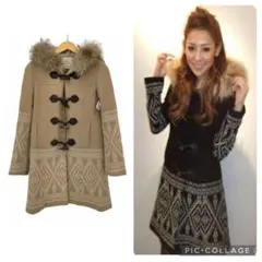 ベージュ ダッフルコート ファー付き　グレースコンチネンタル　ベージュ