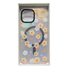 【iPhone15】花柄オーロラケース MagSafe対応 大人可愛いデザイン