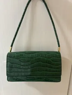 グリーン クロコダイル風 ハンドバック