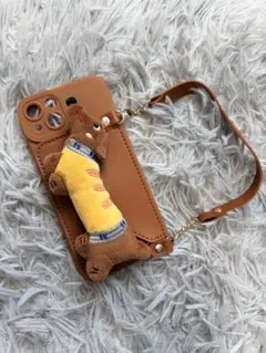 iPhone13/14 ケース ショルダー付き カード収納 ダックスフンド