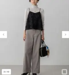 40号 23区【滝沢眞規子さん着/洗える】コットン コーデュロイ ワイド パンツ