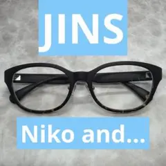 JINS ジンズ Niko and コラボ 度付き眼鏡 ウェリントンメガネ