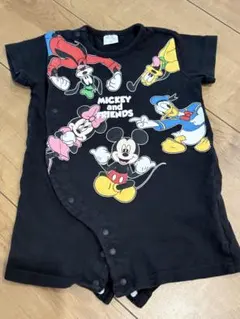 ミッキーと仲間たち 黒ロンパース　80サイズ