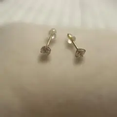 ゴールド クリスタル スタッドピアス