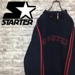 スターター ハーフジップ デカロゴ 刺繍 サイドライン スウェット トレーナー