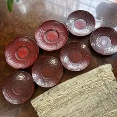 ヴィンテージ鎌倉彫　茶托7枚