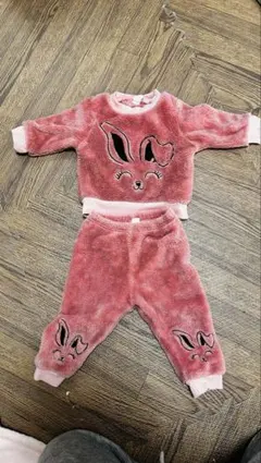 ベビー服 3点セット ピンクウサギ・水玉・薄紫