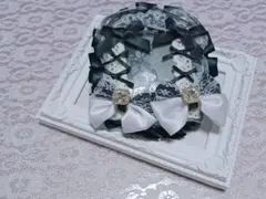 B8 硬質ケース デコ 痛トレカケース 白 黒 リボン レース モノトーン